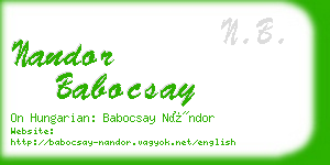 nandor babocsay business card